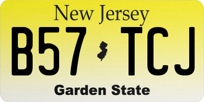 NJ license plate B57TCJ
