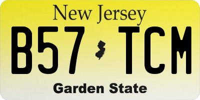 NJ license plate B57TCM