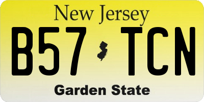NJ license plate B57TCN
