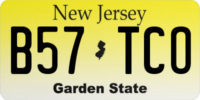 NJ license plate B57TCO