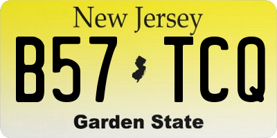 NJ license plate B57TCQ