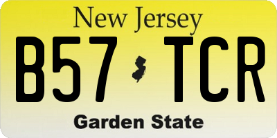 NJ license plate B57TCR