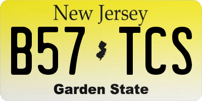 NJ license plate B57TCS