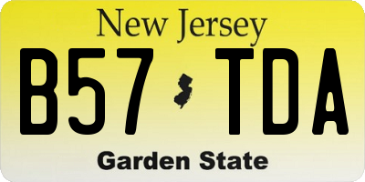 NJ license plate B57TDA