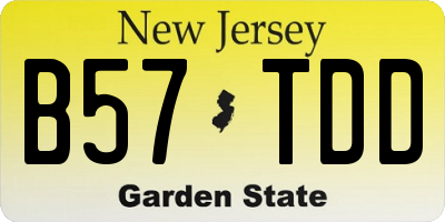 NJ license plate B57TDD