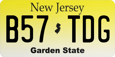 NJ license plate B57TDG