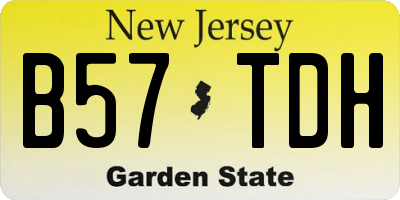 NJ license plate B57TDH
