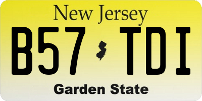 NJ license plate B57TDI