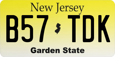 NJ license plate B57TDK