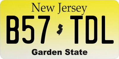 NJ license plate B57TDL