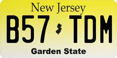 NJ license plate B57TDM