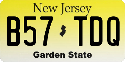 NJ license plate B57TDQ