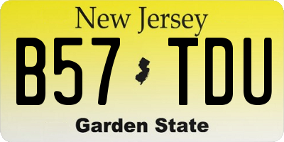 NJ license plate B57TDU