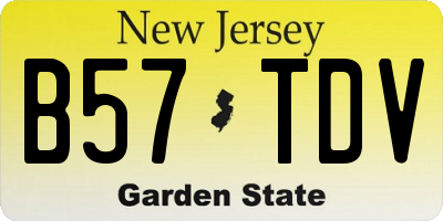 NJ license plate B57TDV