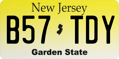 NJ license plate B57TDY