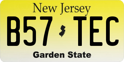 NJ license plate B57TEC