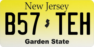 NJ license plate B57TEH