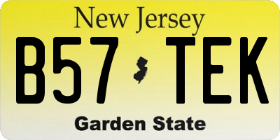 NJ license plate B57TEK