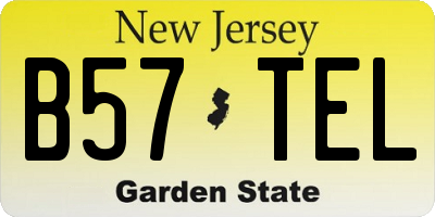 NJ license plate B57TEL