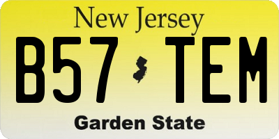 NJ license plate B57TEM
