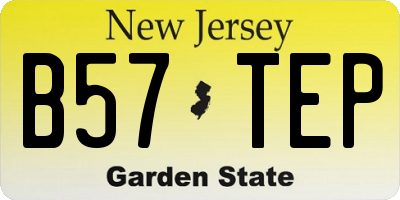 NJ license plate B57TEP