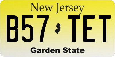 NJ license plate B57TET