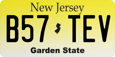 NJ license plate B57TEV