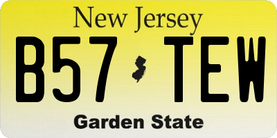 NJ license plate B57TEW