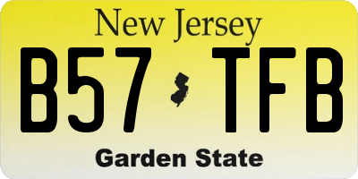 NJ license plate B57TFB