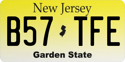 NJ license plate B57TFE