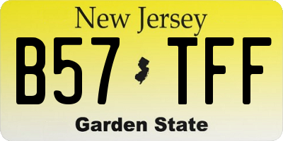 NJ license plate B57TFF
