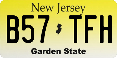 NJ license plate B57TFH