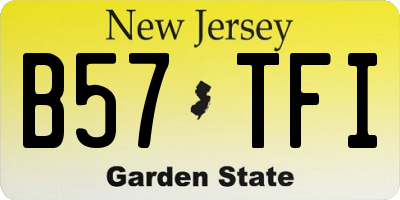 NJ license plate B57TFI