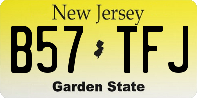NJ license plate B57TFJ