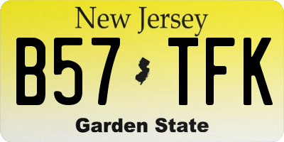 NJ license plate B57TFK