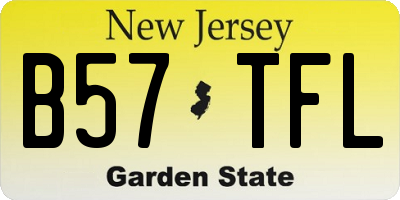NJ license plate B57TFL