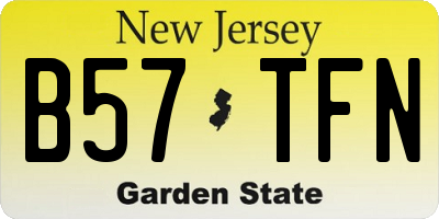 NJ license plate B57TFN