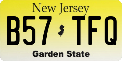 NJ license plate B57TFQ