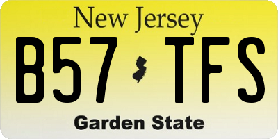 NJ license plate B57TFS