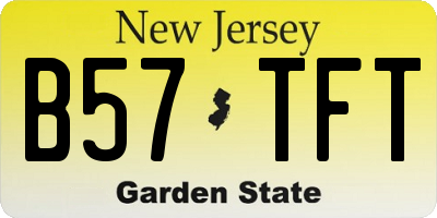 NJ license plate B57TFT
