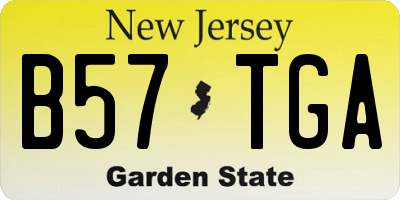 NJ license plate B57TGA
