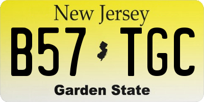 NJ license plate B57TGC