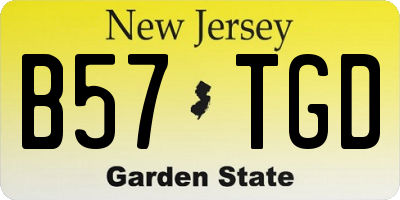 NJ license plate B57TGD