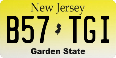 NJ license plate B57TGI