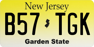 NJ license plate B57TGK