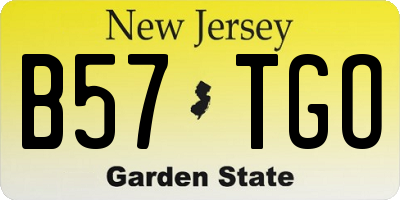 NJ license plate B57TGO