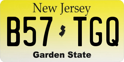 NJ license plate B57TGQ