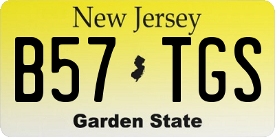 NJ license plate B57TGS