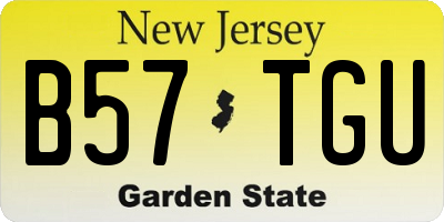 NJ license plate B57TGU
