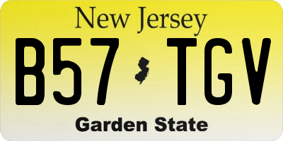 NJ license plate B57TGV